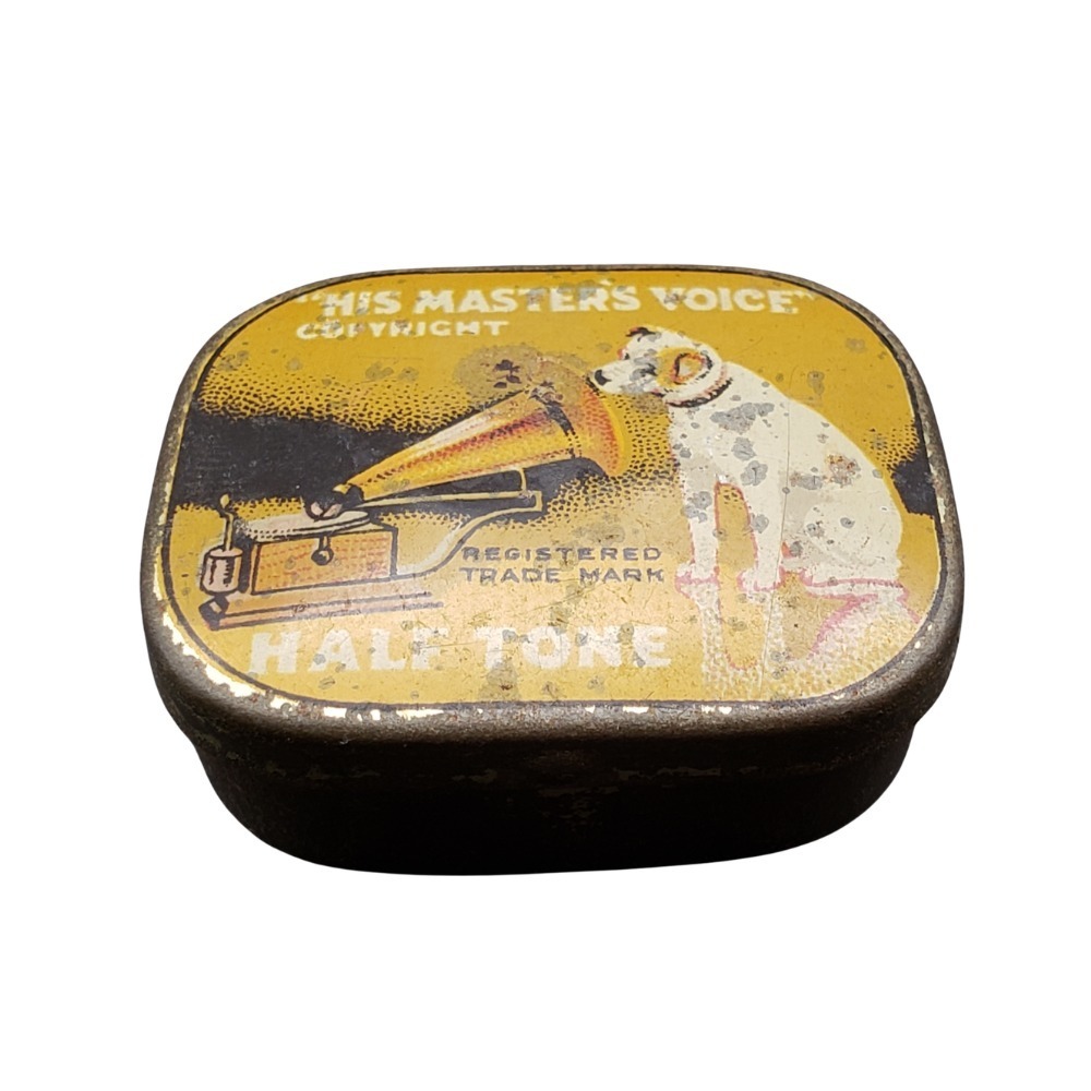 Vintage 1930s HMV His Master's Voice Gramophone Needles Tin Nipper Dog Half Tone